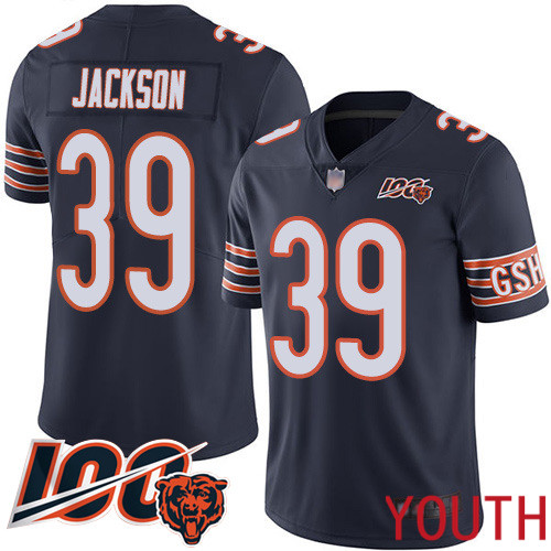 Chicago Bears Limited Navy Blue Youth Eddie Jackson Home Jersey NFL Football 39 100th Season